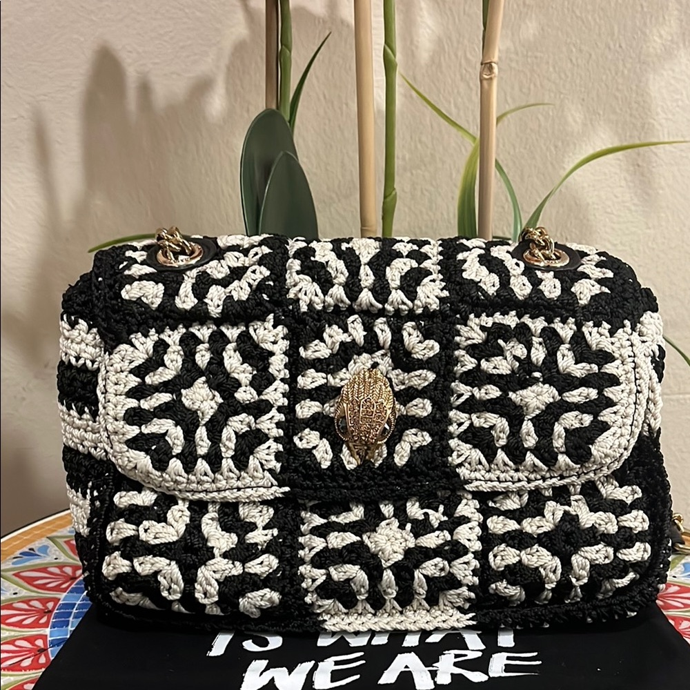 Black and White Crochet Women’s Bag